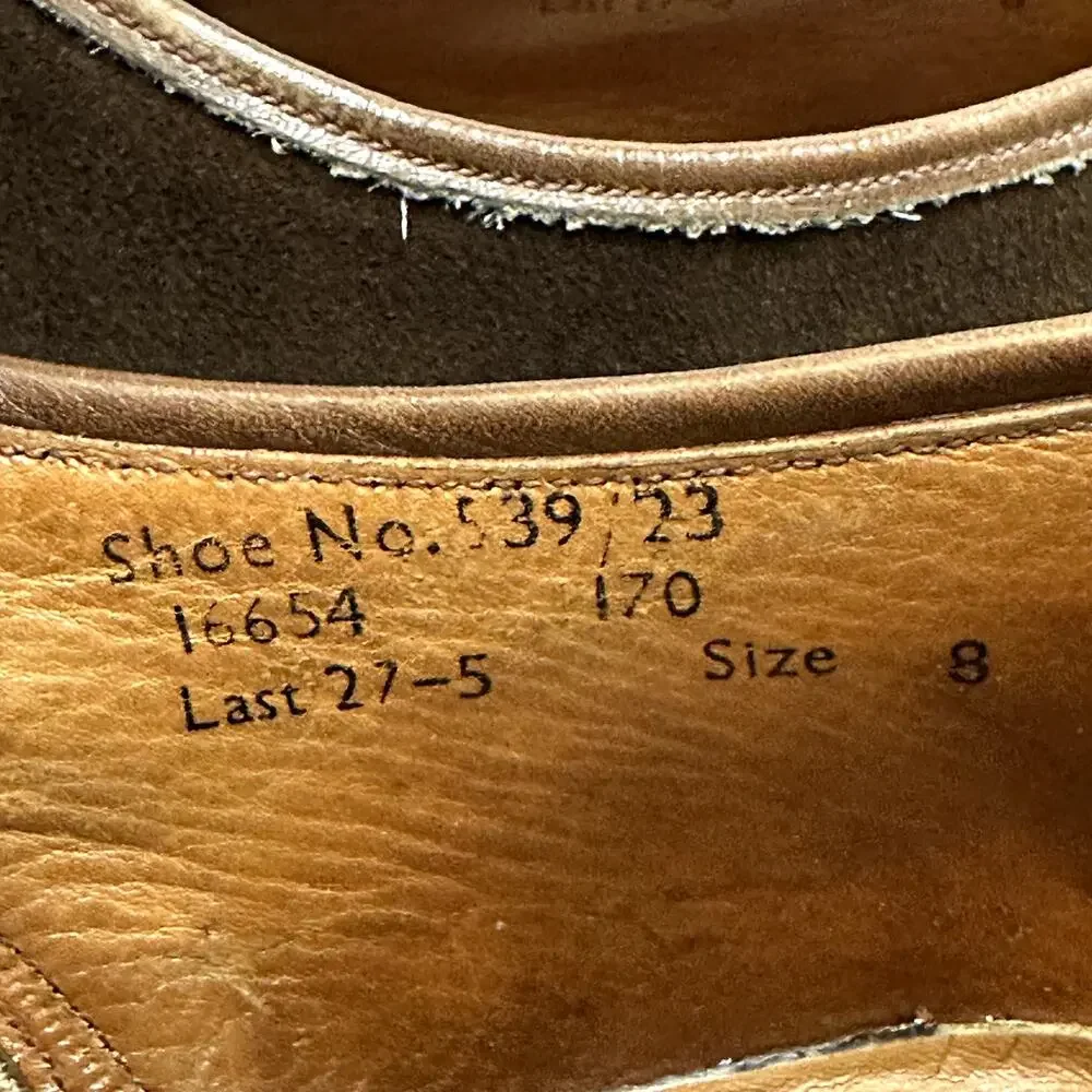 VGUC Loake Shoemakers Brown Suede Plain Toe Derby Made in England Uk 8 US 9
